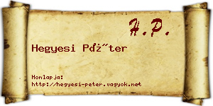 Hegyesi Péter névjegykártya