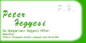 peter hegyesi business card